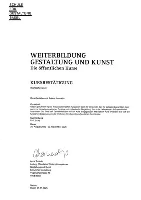 Weiterbildungszertifikat – Gestaltung und Kunst